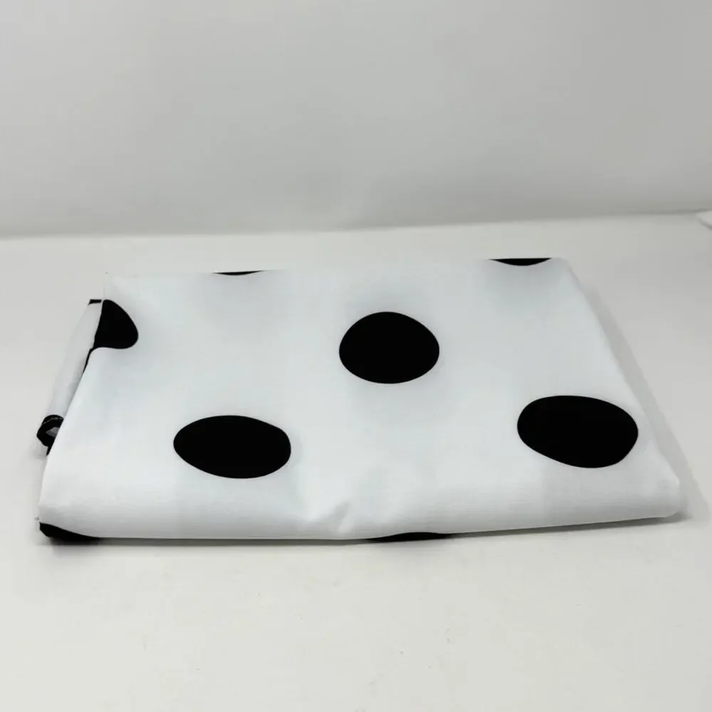 Vintage Black White Polka Dot 60x60 Tablecloth Retro Mod USA Made